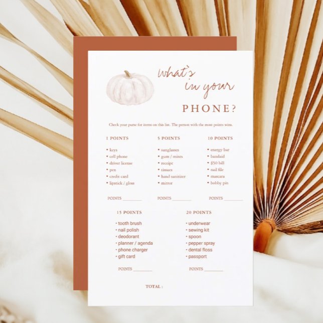 Papier Boho Fall Citrouille Qu'est-ce que votre jeu de té (Créateur téléchargé)