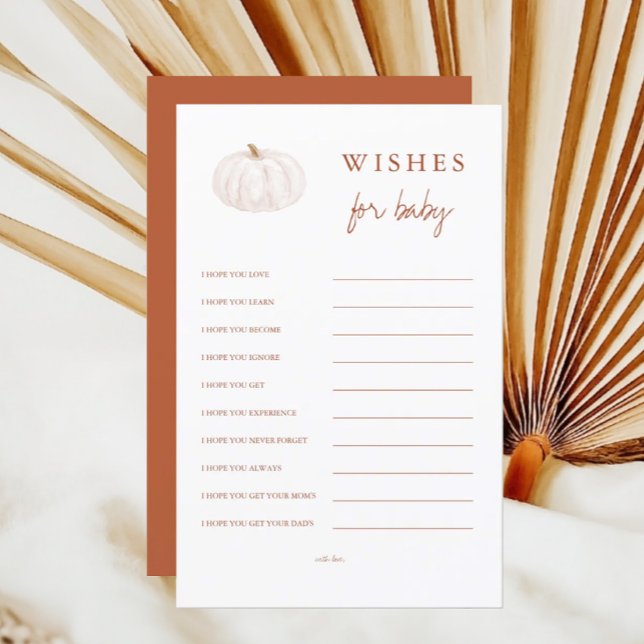 Papier Boho Fall Citrouilles Wives for Baby Cards (Créateur téléchargé)