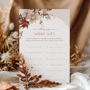 Papier Boho fall Où étions-nous le jeu de douche nuptiale