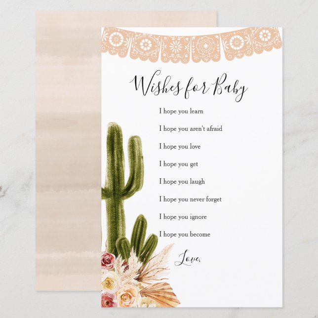 Papier Boho Fiesta Taco 'bout Love Wives for Baby Card (Devant / Derrière)