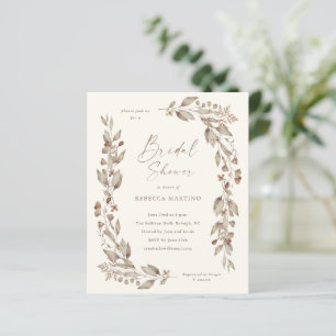 Papier Boho Fleur sauvage Budget Bridal Douche Invitation