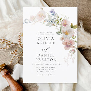 Papier Boho Fleur sauvage Garden Invitation de mariage