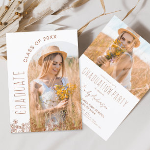 Papier Boho Fleur sauvage Graduation Party Bloom Invitati