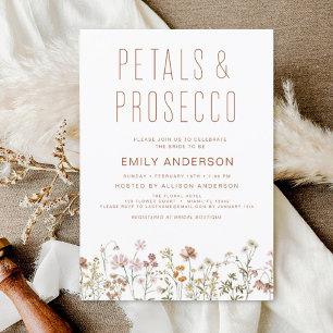 Papier Boho Fleur sauvage Petals & Prosecco Invitation