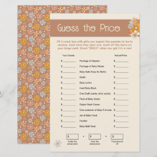 Papier Boho Floral devine le jeu du Baby shower des prix