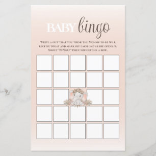 Papier Boho Floral Elephant Baby Bingo Baby shower Jeu
