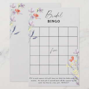 Papier Boho Floral jardin nuptiale douche jeu de bingo
