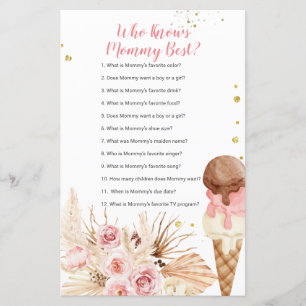 Papier Boho Glace Floral Qui Connaît Mommy Meilleur Jeu