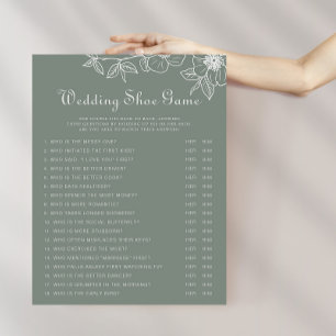 Papier Boho Green Destination Floral Mariage jeu de chaus