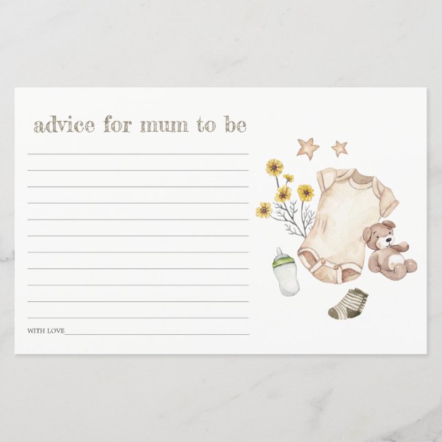 Papier Boho Green Vêtements pour bébés Baby shower neutre (Devant)