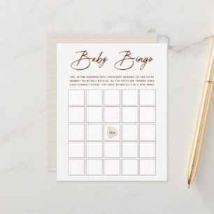 Papier Boho Neutral Baby Bingo Jeu