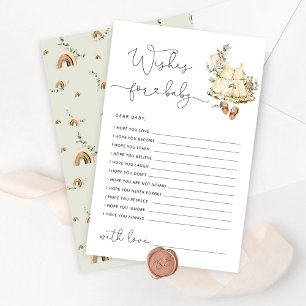 Papier Boho nursery bébé fille douche souhaits pour bébé