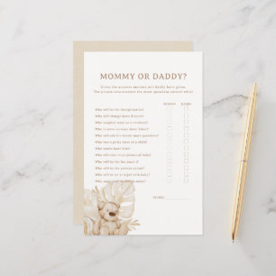 Papier Boho Nursery Chic Baby shower maman ou papa jeu