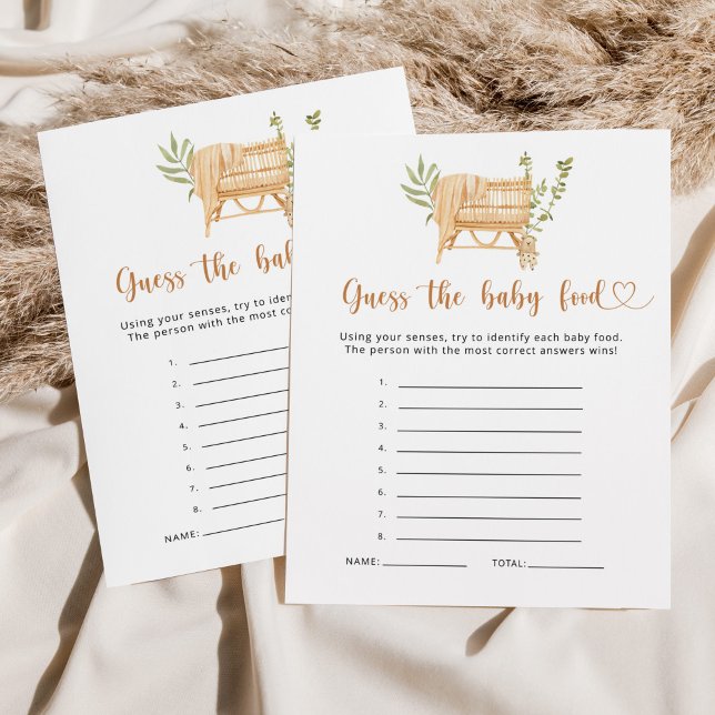 Papier Boho nursery devine le jeu de nourriture pour bébé (Créateur téléchargé)