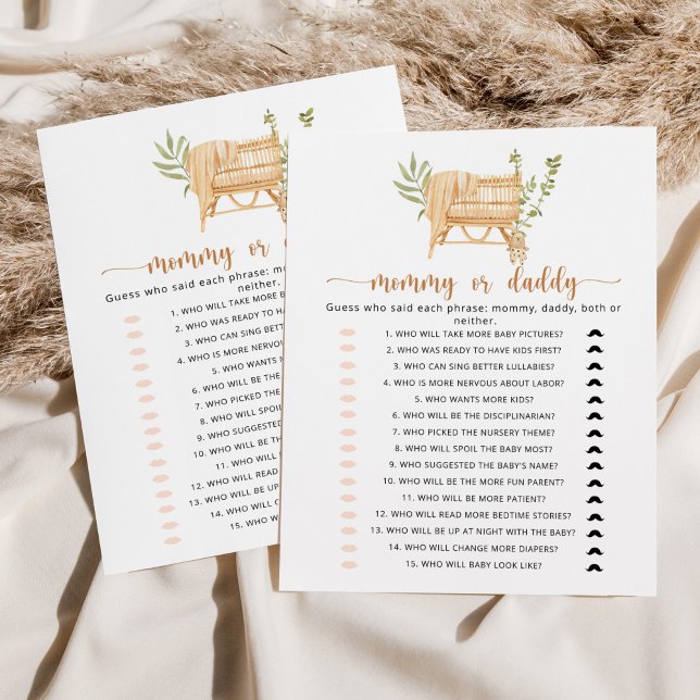 Papier Boho nursery maman ou papa jeu de baby shower (Créateur téléchargé)