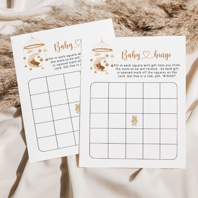 Papier Boho Nursery mobile Baby jeu de bingo (Créateur téléchargé)