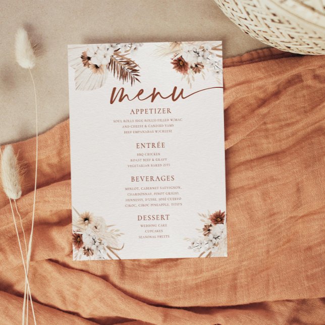 Papier Boho Pampas Gras Mariage plat (Créateur téléchargé)