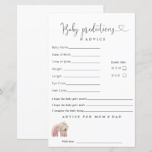 Papier Boho Rainbow Baby shower Prévisions Conseils