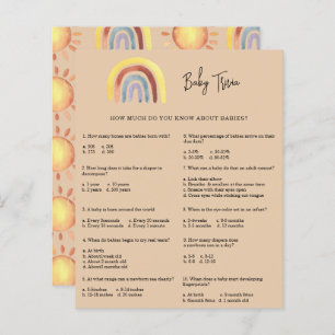 Papier Boho Rainbow Baby Trivia Jeu Baby shower