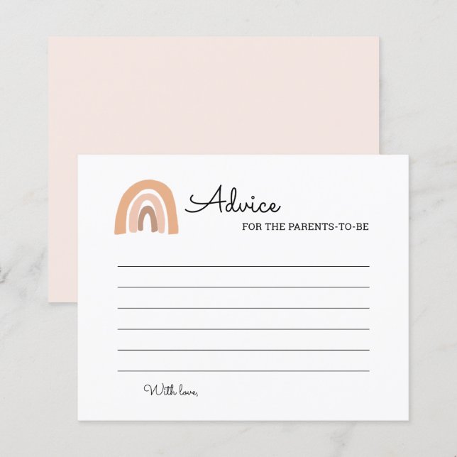 Papier Boho Rainbow Conseil Bébé Pour Les Parents À Être (Devant / Derrière)