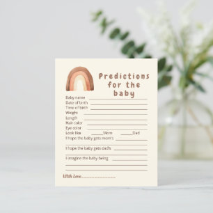 Papier Boho rainbow Prédictions pour le jeu bébé.