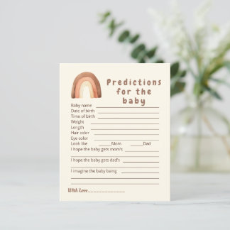 Papier Boho rainbow Prédictions pour le jeu bébé.