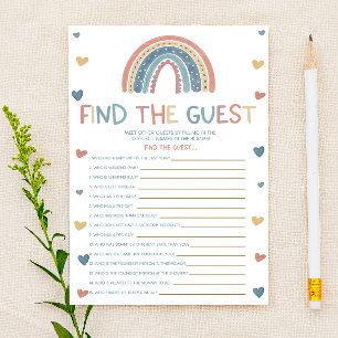 Papier Boho Rainbow Trouvez Le Jeu Du Baby shower Invité