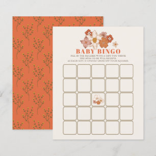 Papier Boho Retro Super Floral Baby shower Jeu de Bingo