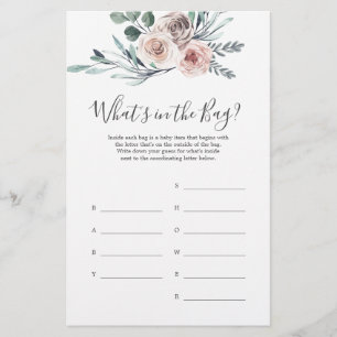 Papier Boho Rose Baby shower Devinez ce qu'il y a dans le