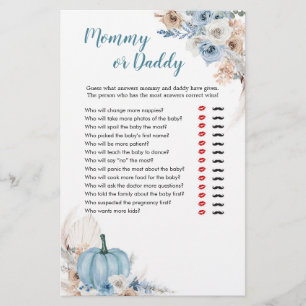 Papier Boho Rustic Citrouille Automne Jeux pour maman ou 