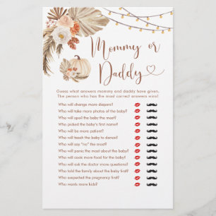 Papier Boho Rustic Citrouille Fall in Love Maman ou Papa