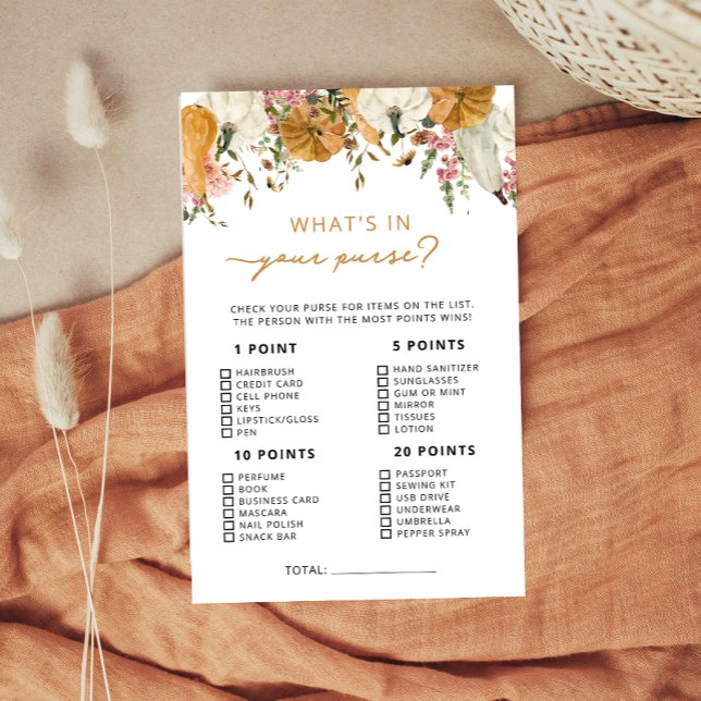 Papier Boho Rustic Citrouille Fall in Love Purse Jeu (Créateur téléchargé)