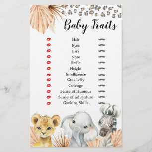 Papier Boho Sage Green Safari Oh Garçon Baby Traits Jeu