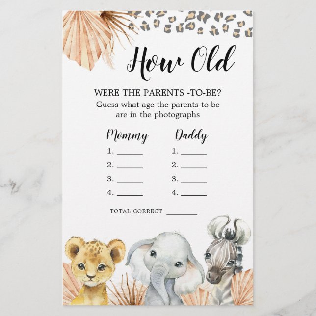 Papier Boho Sage Green Safari Oh Garçon Comment vieux par (Devant)