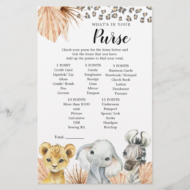 Papier Boho Sage Green Safari Oh Garçon Jeu de bourse (Devant)