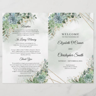 Papier Boho succulent eucalyptus mariage cadre or