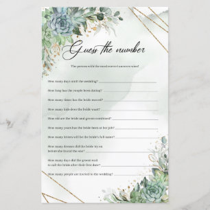 Papier Boho succulent eucalyptus or Guess Le nombre