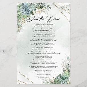 Papier Boho succulent eucalyptus or Pass The Poem