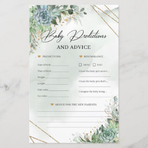 Papier Boho succulent or Bébé Prédiction et conseil