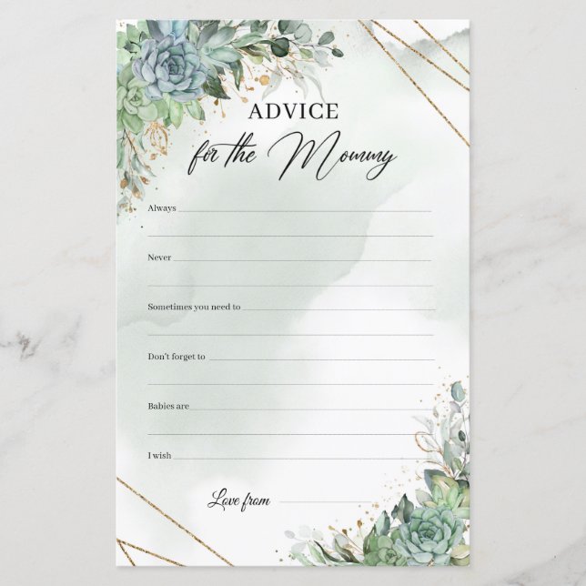 Papier Boho succulents feuillage vert Conseils pour la ma (Devant)