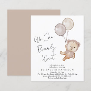 Papier Boho Teddy Bear Balloons Baby shower Invitation
