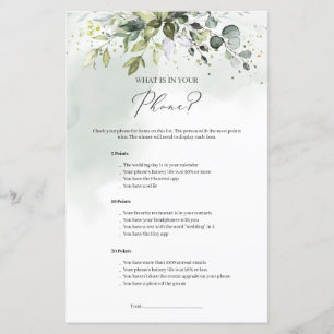 Papier Boho verdure feuillage What's On Your Phone jeu