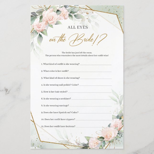 Papier Boho vert rose vif Tous les yeux sur la mariée (Devant)