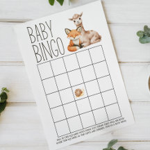 Boho Woodland Animal Double face Baby shower jeu