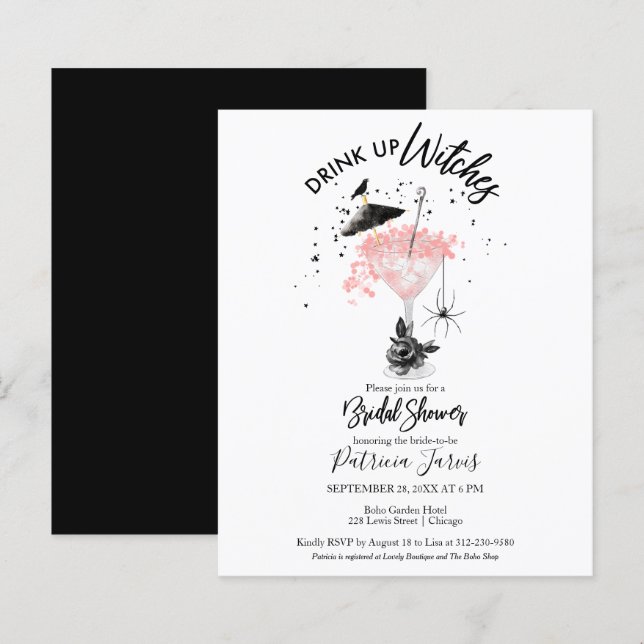 Papier Boire des sorcières Fête des mariées Budget Invita (Devant / Derrière)