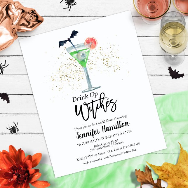 Papier Boire des Whitches Fêtes des mariées Invitations d (Créateur téléchargé)