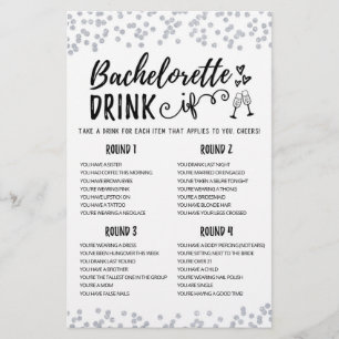 Papier BOIRE modifiable SI Bachelorette, partie de la fêt