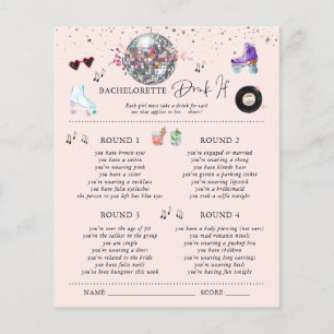 Papier Boire Si   Jeu de fête de Bachelorette de patin à 