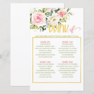 Papier Boire Si Jeu - Rose Floral & Or