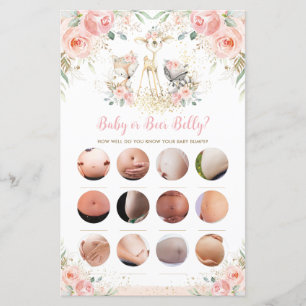 Papier Bois animal floral bébé ou bières jeu de ventre